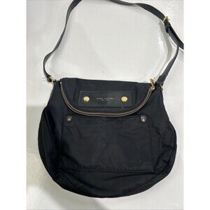 Marc Jacobs Preppy Nylon Natasha Black Crossbody Flap Bag Purse